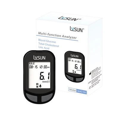 Lysun 3 میں 1 خون میں گلوکوز، یورک ایسڈ، کل کولیسٹرول 3 میں 1 میٹر GUC-101